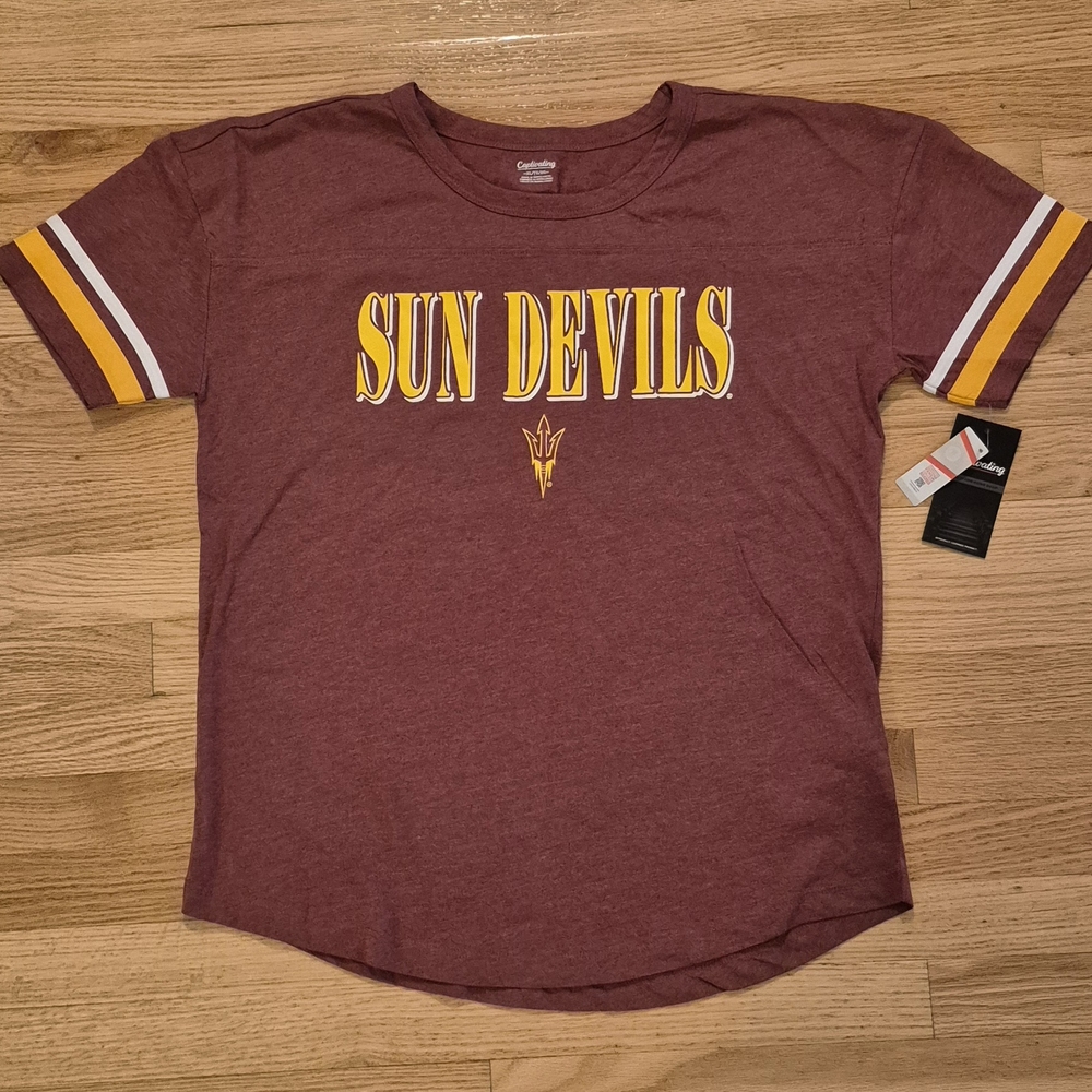 Arizona Sun Devils Women's XL Maroon Fitted T-Shirt By Captivating NWT